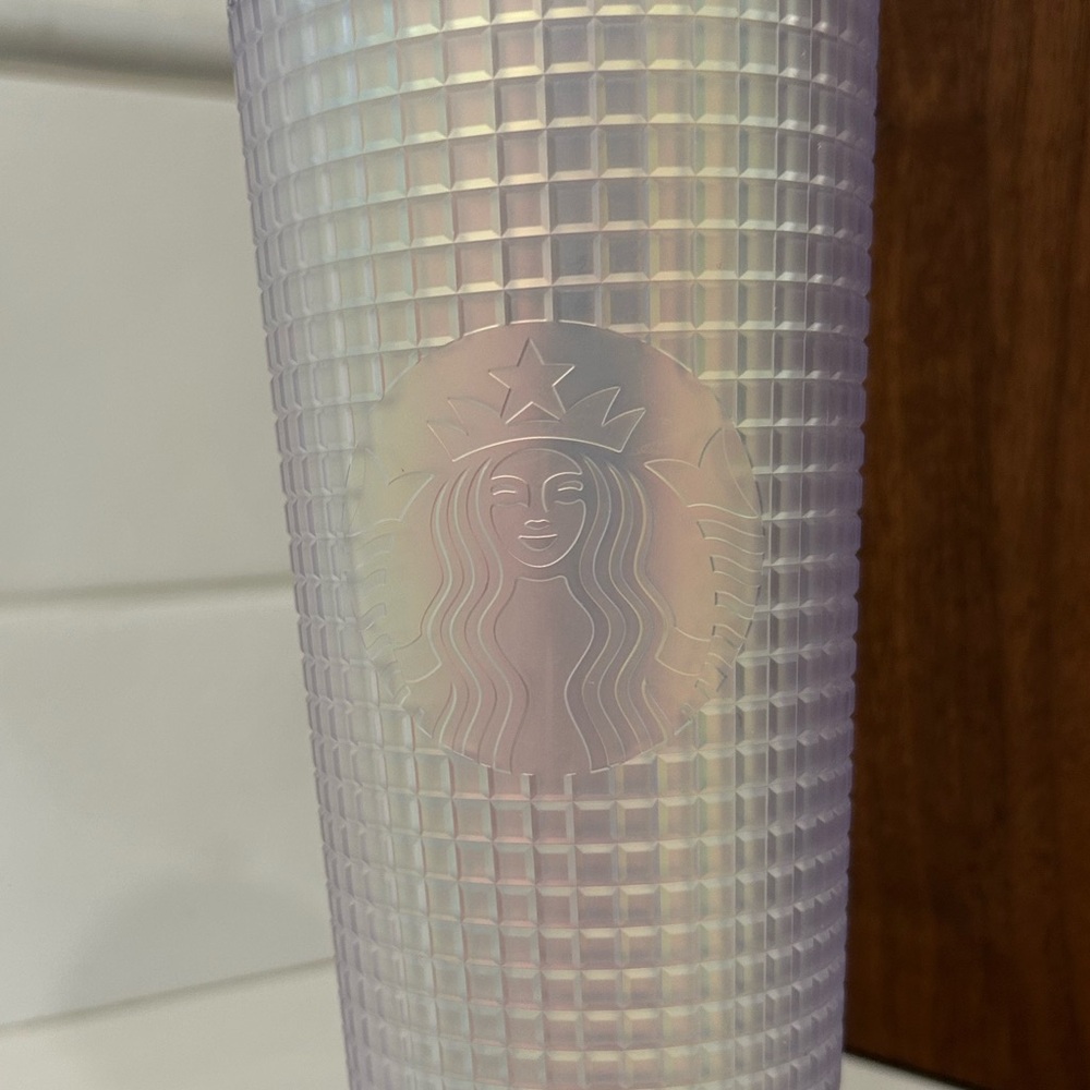 Starbucks Large 24oz Cold Cup Tumbler Iridescent Grid